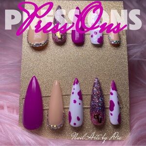 Purple Capricorn ♑️ Press-On Nails with Glitter